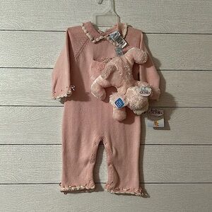 Vintage Baby Gund romper with the original “my first puppy with satin belly NWT